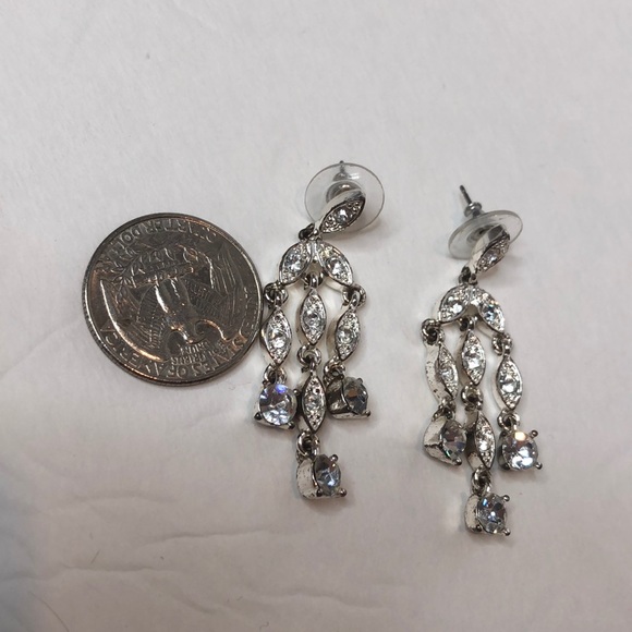 Napier silver dangle earrings - Picture 3 of 5